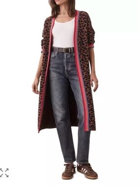 Marine Layer Martha Sweater Leopard Print Long Coat size M